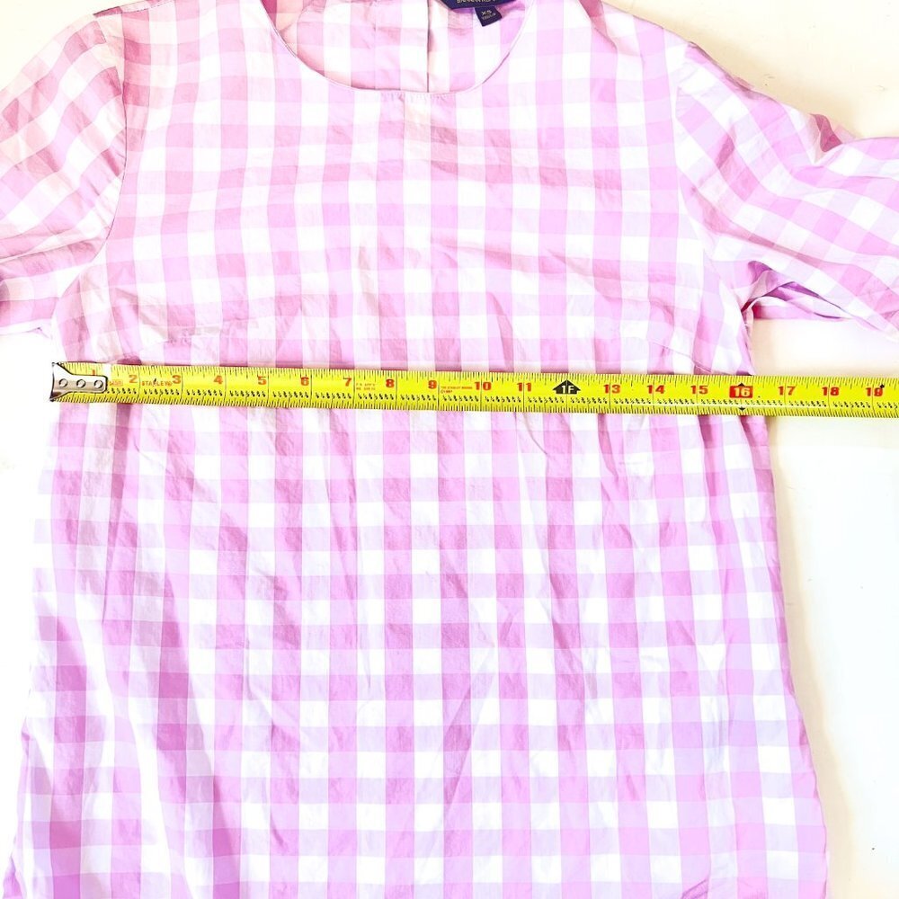 Banana Republic Pink Gingham Tie Sleeve Top Extra Small XS - Picture 6 of 8